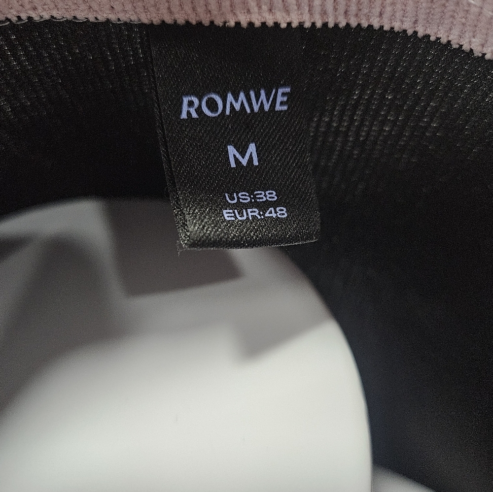 Romwe 2 tone velvet men's button short-sleeve medium - Picture 6 of 6